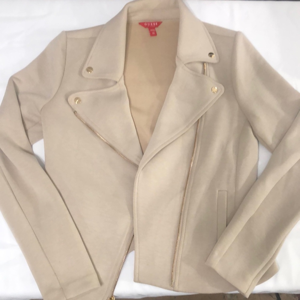 Guess Cream Blazer Asymmetrical Design